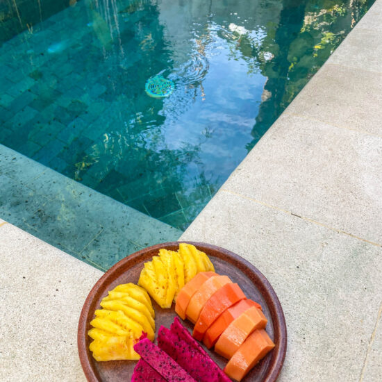 Fruit platter poolside