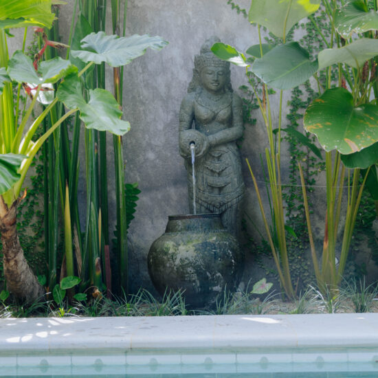 The water feature found in a private villa in Jati villas, Kuta Lombok